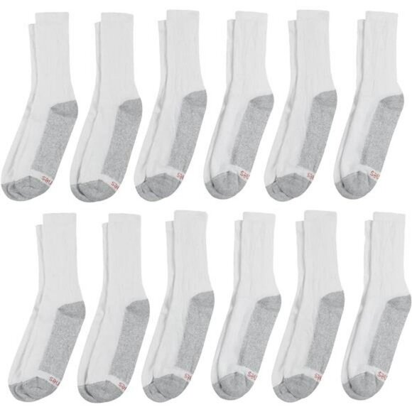 Hanes Mens Crew Socks 12 Pack Cushioned Double Tough Odor Moisture Wicking - Picture 6 of 7